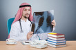 Arab doctor with x-ray print