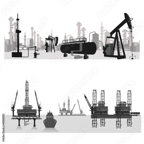Vector: Vector illustration. Oil refinery .Oil platform Vector illustration. Oil refinery .Oil platform