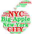 New York city, the big apple tag cloud