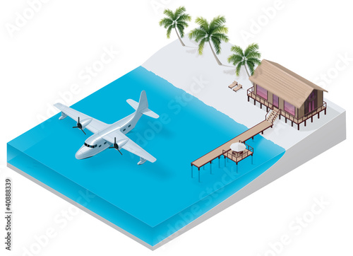 Vektor: Vector isometric tropical resort Vector isometric tropical resort