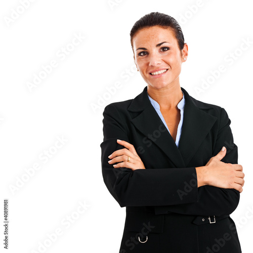 Photo: Young businesswoman isolated on white Young businesswoman isolated on white