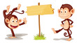 Monkeys with banner