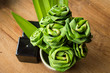 Pandanus leaf bending a bouquet