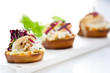 Foto: three crostini with pear and cream cheese three crostini with pear and cream cheese
