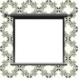 Blank billboard on floral wall for your advertisement