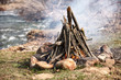 Closeup shot of camping fire Closeup shot of camping fire