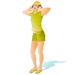 Young woman listening music