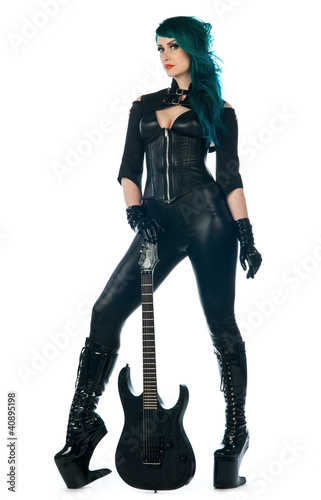Foto: woman with electric guitar woman with electric guitar