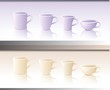 Collection of the cups design template.