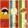 set of Vintage travel postcard - French, Italian and Spanish the