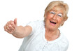 Photo: Happy senior woman showing positivity. Happy senior woman showing positivity.