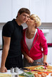 lovely couple making a salad