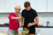 lovely couple making a salad