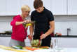 lovely couple making a salad