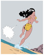 Sunny beach pop art illustration