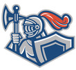 Knight With Spear Axe And Shield