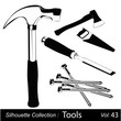 Vektor: Vector illustration set of different hand tools Vector illustration set of different hand tools