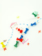 pins in a map drawn
