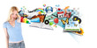 Smart Phone Internet Girl on White
