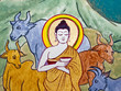 Vintage traditional Thai style art painting on temple Vintage traditional Thai style art painting on temple