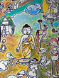 Vintage traditional Thai style art painting on temple Vintage traditional Thai style art painting on temple