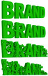 Crumbling and destruction of the word Brand