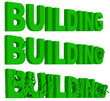 Illustration: Crumbling and destruction of the word Building Crumbling and destruction of the word Building