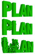 Cracking and crumbling of the word Plan
