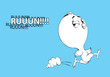 hand draw running chicken