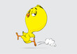hand draw running chicken