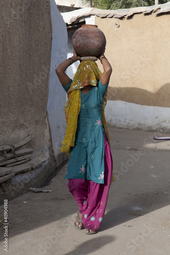 Photo: Indian Woman carring water Indian Woman carring water