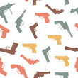 Vector guns set seamless pattern