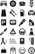 icons of motor vehicles, traffic, mechanical...
