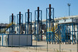 petrochemical refinery pipes and tanks in a factory