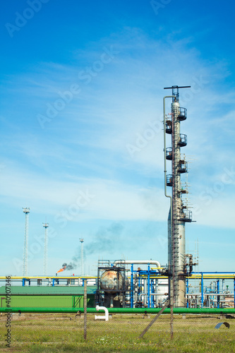 Photo: Oil refinery with clear sky Oil refinery with clear sky