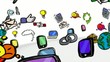 Smartphone phone tablet apps network drawing animation