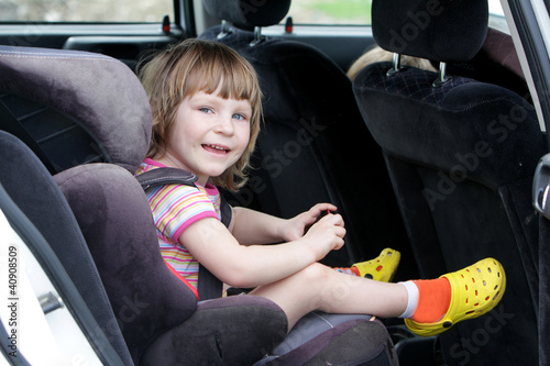 Photo: happy child in carseat happy child in carseat