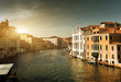 Grand Canal in Venice, Italy in sunset time