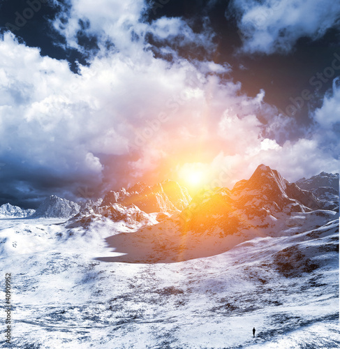 Illustration: 3d Ice desert 3d Ice desert