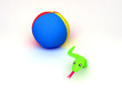 Peluche serpe, serpente, biscia che striscia 3d