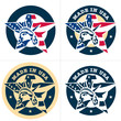 Vektor: Made in USA. Vector badge, label. Star. Made in USA. Vector badge, label. Star.