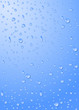 Drops of water on a blue background