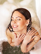 Woman take bubble  bath.