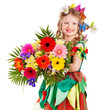 Child in spring hairstyle and butterfly.