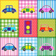 Patchwork with cartoon cars