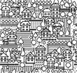 Seamless pattern of town