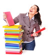 Woman holding book. Woman holding book.