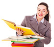 Woman holding book. Woman holding book.