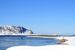 Flakstad fjord and Stockfish racks Flakstad fjord and Stockfish racks