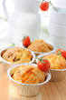 Muffins with dried tomatoes, cheese and ham Muffins with dried tomatoes, cheese and ham